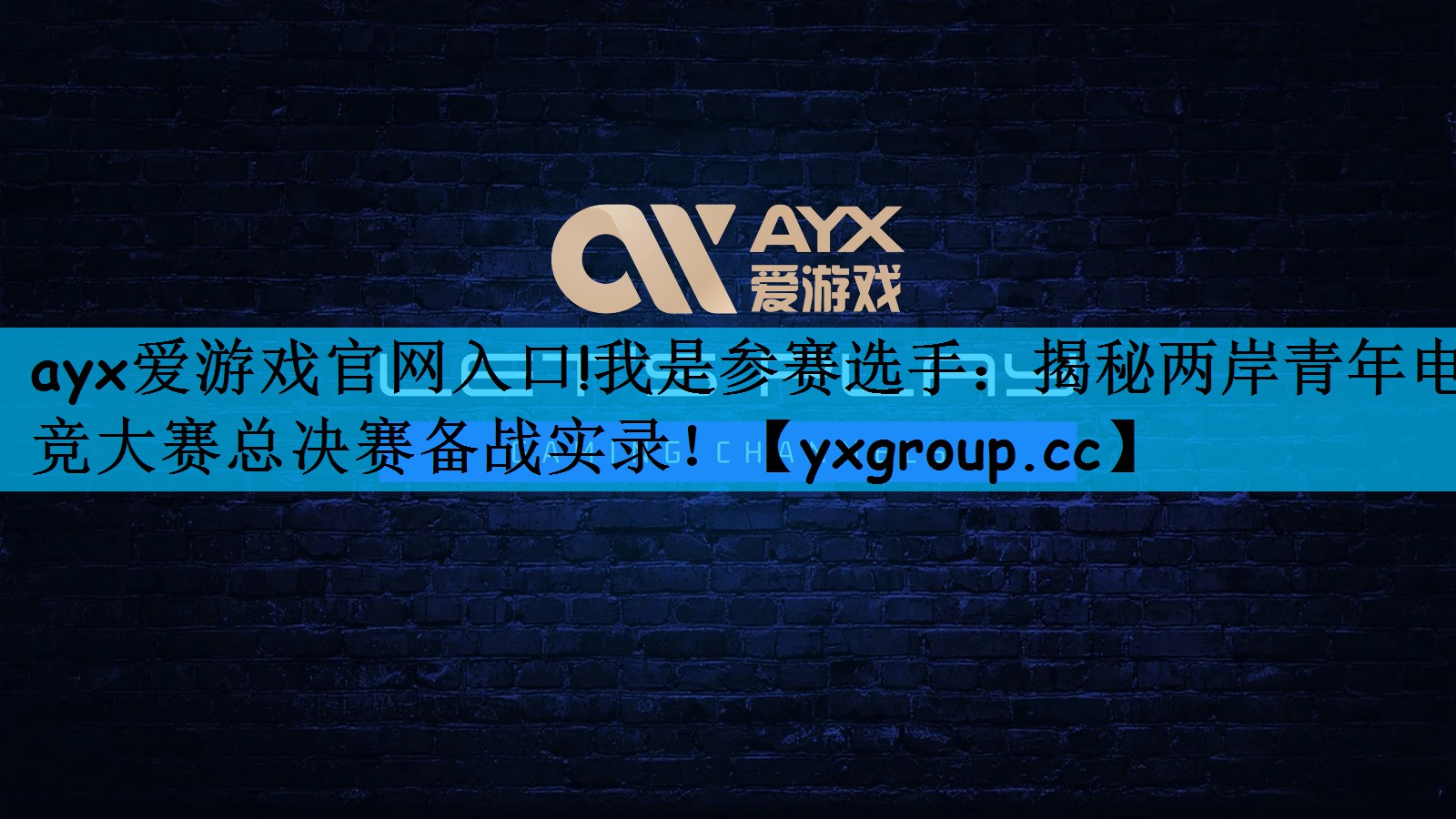 我是参赛选手：揭秘两岸青年电竞大赛总决赛备战实录！